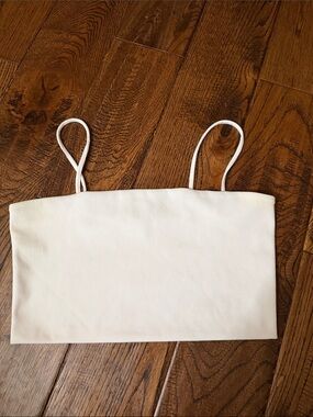 MONKL White Ribbed Spaghetti Strap Tube Top Size M